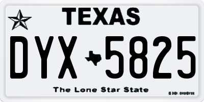 TX license plate DYX5825