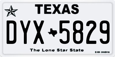 TX license plate DYX5829