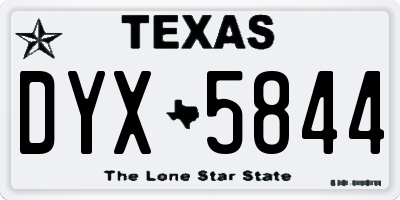TX license plate DYX5844