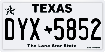 TX license plate DYX5852