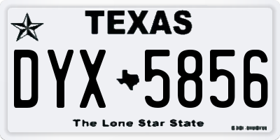TX license plate DYX5856