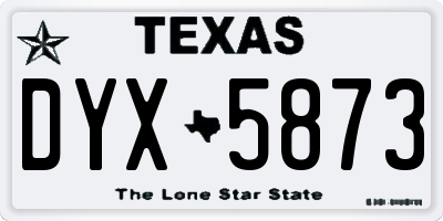 TX license plate DYX5873