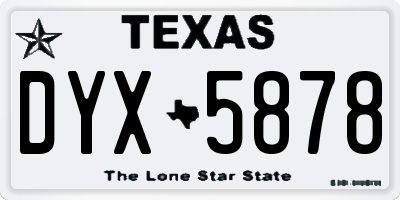 TX license plate DYX5878