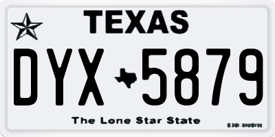 TX license plate DYX5879