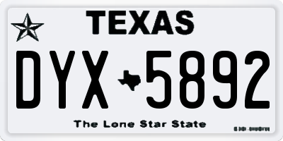 TX license plate DYX5892
