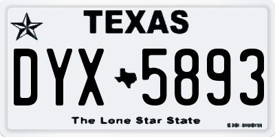 TX license plate DYX5893