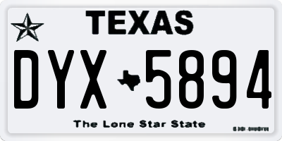 TX license plate DYX5894