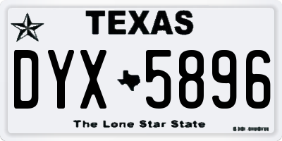 TX license plate DYX5896