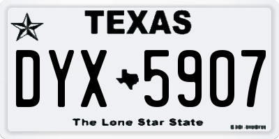 TX license plate DYX5907