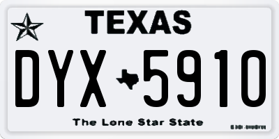 TX license plate DYX5910