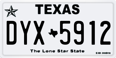 TX license plate DYX5912