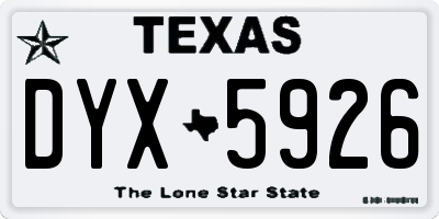 TX license plate DYX5926