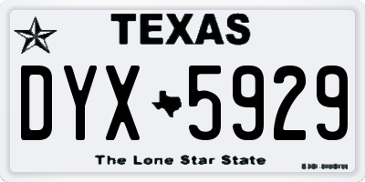 TX license plate DYX5929
