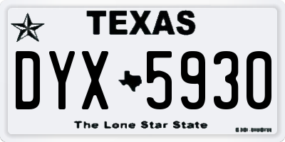 TX license plate DYX5930