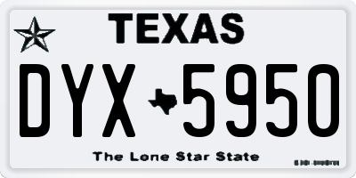 TX license plate DYX5950