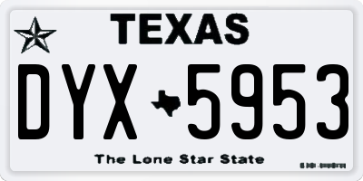 TX license plate DYX5953