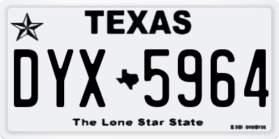 TX license plate DYX5964