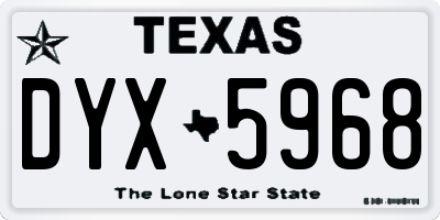 TX license plate DYX5968