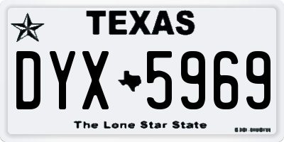 TX license plate DYX5969