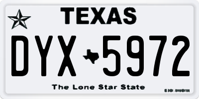 TX license plate DYX5972