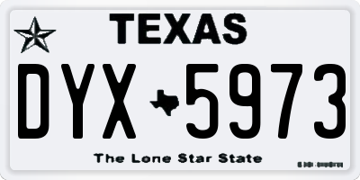 TX license plate DYX5973