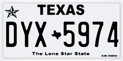 TX license plate DYX5974