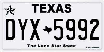 TX license plate DYX5992