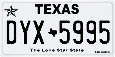 TX license plate DYX5995