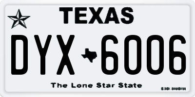 TX license plate DYX6006