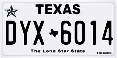 TX license plate DYX6014