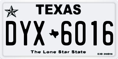 TX license plate DYX6016