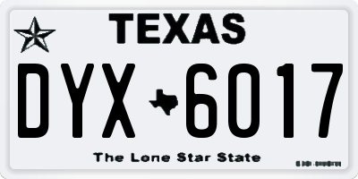 TX license plate DYX6017