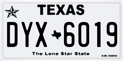 TX license plate DYX6019