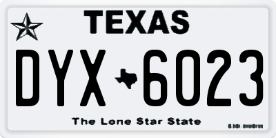 TX license plate DYX6023