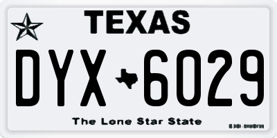 TX license plate DYX6029