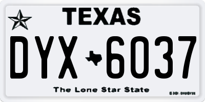 TX license plate DYX6037