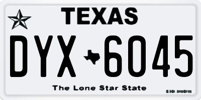 TX license plate DYX6045