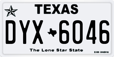 TX license plate DYX6046