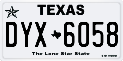 TX license plate DYX6058
