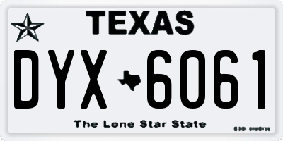 TX license plate DYX6061