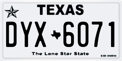 TX license plate DYX6071