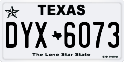 TX license plate DYX6073