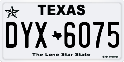 TX license plate DYX6075
