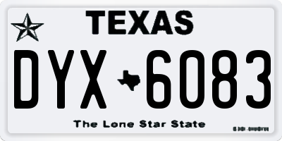 TX license plate DYX6083