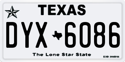 TX license plate DYX6086