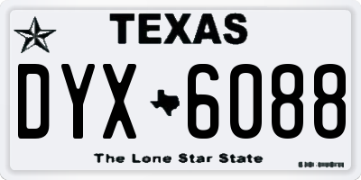 TX license plate DYX6088