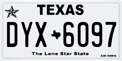 TX license plate DYX6097