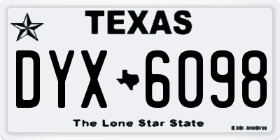 TX license plate DYX6098