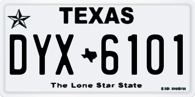 TX license plate DYX6101