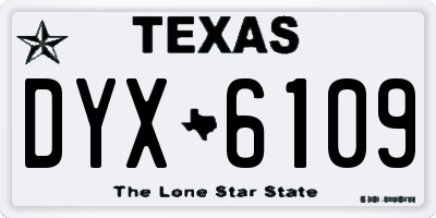 TX license plate DYX6109